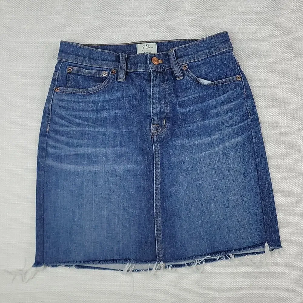 J. Crew denim jean mini skirt 24